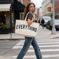 thumbnail image 4 of Large Canvas Tote Bag - Extra Large Shopping Bag for Women Beach Totes Bags Reusable Big Grocery Bag,28X16X7 in （White）, 4 of 6
