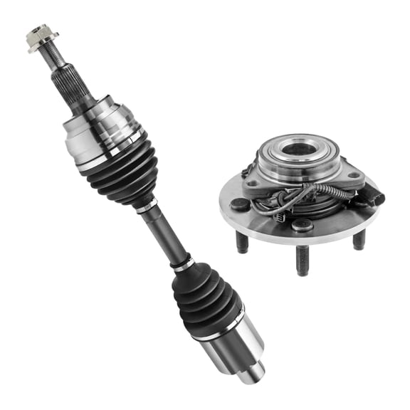 AutoShack Front CV Axle Shaft Wheel Hub Bearing Assembly for Dodge, Ram 1500 2006-2009, 4WD V6 3.7L V8 4.7L 5.7L - Driver or Passenger Side - With ABS, 5-Lug
