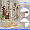 thumbnail image 2 of Coffee Vintage Kitchen Curtains - Restaurant Cafe Beans Theme Rustic Short Farmhouse Tier Curtains Decor for Living Room Rod Pocket Window Drapes 36 Inch Length 2 Panels Set 28"x36", 2 of 5
