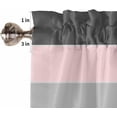 thumbnail image 5 of Black Pink Gray Striped Window Tier Curtains 24 Inch Length, Abstract Art Gradient Stripes Rod Pocket Window Treatment Kitchen Drapes for Bedroom, Cafe, Living Room, 2 Panels, 27.5 W x 24 L, 5 of 5