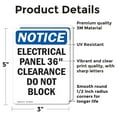 thumbnail image 2 of (2 Pack) Electrical Panel 36 Clearance OSHA Notice Sign 5 Inch X 3.5 Inch Vinyl Label Decal Sticker Weather Resistant, UV Protected for Workplace, Business, and Construction Site, Made, 2 of 7