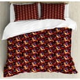 thumbnail image 1 of Geometric King Size Duvet Cover Set, Futuristic Mosaic with Fractal Look Technology Structure Digital Dimension Grid, Decorative 3 Piece Bedding Set with 2 Pillow Shams, Multicolor, by Ambesonne, 1 of 3