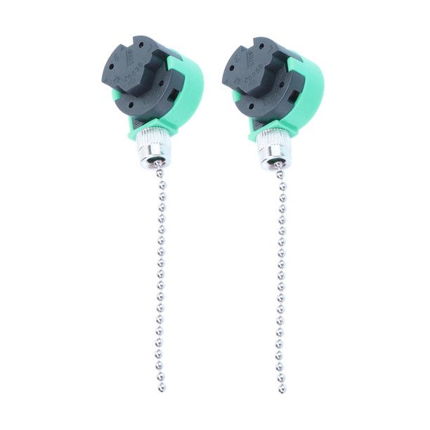 EeaseMX 2 interruptores de cadena para ventilador de techo, 3 velocidades, ajustables, 220 V, reemplazo de lámpara de ventilador de techo (verde)