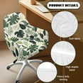 thumbnail image 5 of ZIATUBLES Tropical Foliage Print Curved Back Dining Room Chair Covers with Arms Stretchable Vanity Desk Chair Slipcover Removable Universal Chair Protector Cover for Kitchen Living Room, 5 of 7