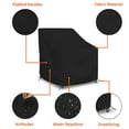 thumbnail image 3 of COVERS&ALL Outdoor Chair Cover 12 OZ Pack of 2 Waterproof - 100% Weather Resistant Customize cover Stackable /Patio Chair covers with Air Pocket & Drawstring for Snug Fit (29"L x 30"D x 36"H, Black), 3 of 6