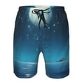 thumbnail image 3 of Rocae Night Sky Moon Dolphin for Men's Beach Shorts Casual Elastic Waist Drawstring Summer Beach Shorts,S-3XL-Medium, 3 of 6