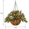 thumbnail image 3 of 2 PCS Christmas Decor Hanging Christmas Baskets with Lights, Pre-lit Artificial Christmas Hanging Basket, Christmas Hanging planters with Pine Cones and Berries 20 Inch for Garden Patio Lawn, 3 of 7