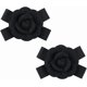thumbnail image 1 of Broches de camelia de poliéster con lazo, 2 unidades, en tono platino, con diseño de flor multicapa, elegantes y rígidos, decorativos, para ropa y bolsos., 1 of 9