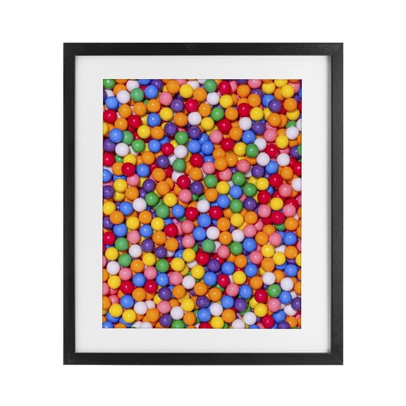 Stupell Industries Eclectic Colorful Gumballs Close Up Black Framed Print Under Glass, 13 x 16, by LISH Creative