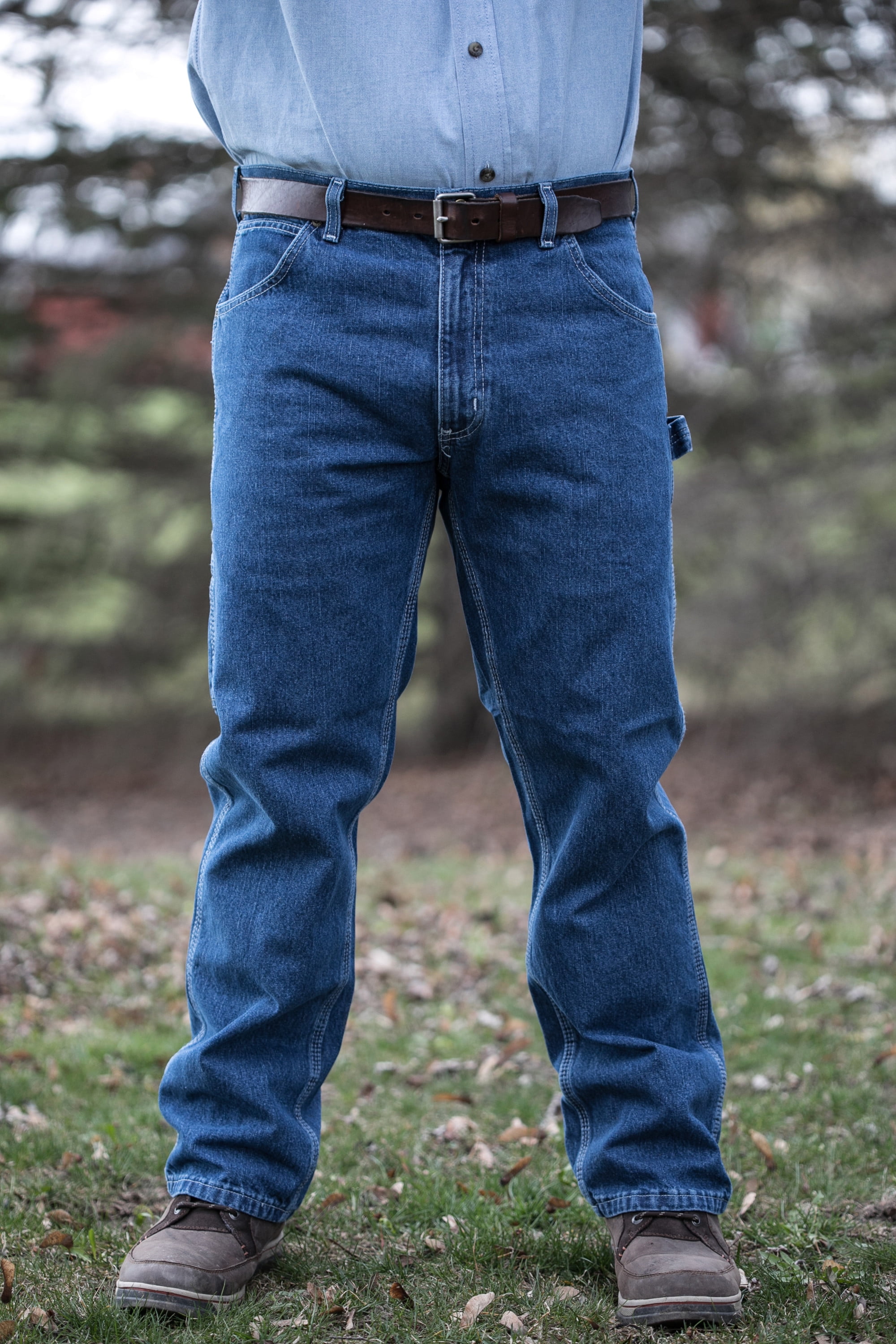 Traditional Fit Denim Dungaree - Indigo Denim Enzyme Wash