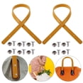 thumbnail image 2 of EeaseCA 2 Set Leather Handbag Handles Tote Bag Replacement Straps Bag Belts with Rivets, 2 of 7