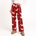 thumbnail image 5 of WTOBBY Women's Soft Comfortable Christmas Print Flannel Pajama Bottoms, Casual Home Pants with Holiday Snowflake and Tree Patterns, Cozy Fleece-Lined Sleepwear for Winter,Vermilion M, 5 of 5