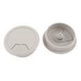 thumbnail image 1 of 2pcs 4cm Dia Computer Desk Table Grommet Cable Tidy Outlet Hole Cover Gray, 1 of 2