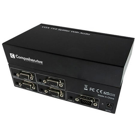 Comprehensive Cable 1 x 4 VGA Splitter with Audio High Bandwidth 1080p