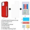 thumbnail image 4 of Apple iPhone 11 PRO MAX Wallet Phone Case Protective Cover with 3 Cedit Cards ID Holder Slots [Slim] Heavy Duty Shockproof Hybrid Rubber Hard PC + TPU Armor RED Case Cover for iPhone 11 Pro Max, 4 of 8