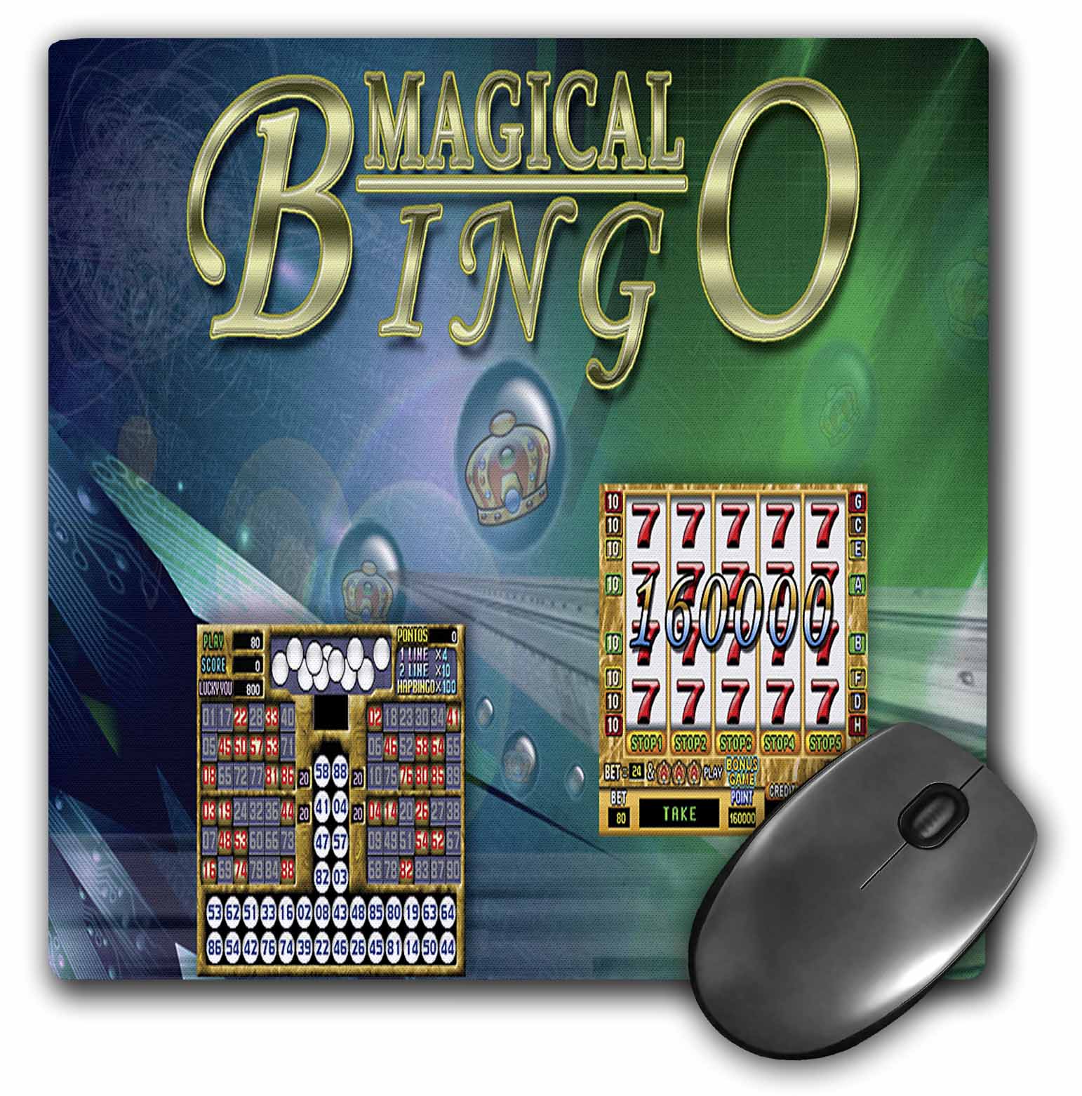 3dRose Bingo Magical, Mouse Pad, 8 by 8 inches
