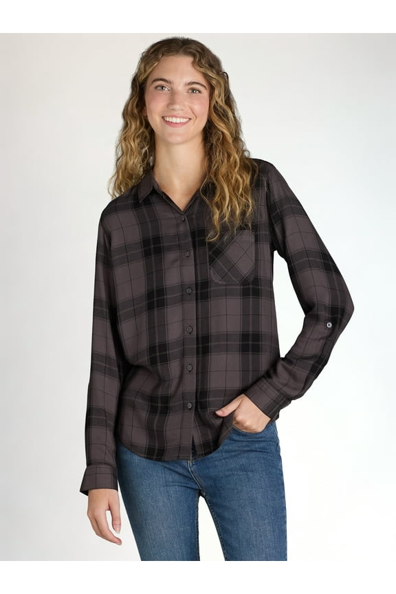 Women's Soft Button Up Shirt with Long Sleeves, Sizes XS-XXXL