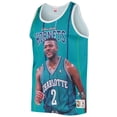 thumbnail image 2 of Men's Mitchell & Ness Larry Johnson Teal Charlotte Hornets Hardwood Classics Player Tank Top, 2 of 3
