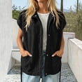 thumbnail image 6 of Lutiedan Cozy Fleece Jacket for Women Snap Button Down Short Sleeve Outwear Casual Baggy Fall Winter Coat with Pockets S-XXL, 6 of 7