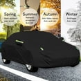 thumbnail image 5 of Universal Car Cover for Sedan Waterproof All Weather Anti-UV Outdoor Protection, Black 3-L, 5 of 11