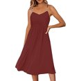 thumbnail image 1 of SMihono Robes d'Été Bohémiennes Femmes Grande Taille Mode Femmes Décontracté Col en V Robes Unies Été Sans Manches Robe Pull, 1 of 7