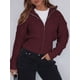 thumbnail image 5 of Sudaderas con Cremallera para Mujer, Conjuntos Casuales, Cárdigan, Ropa de Abrigo, Chaquetas de Invierno de Moda, Abrigos. Vino Tinto XL, 5 of 7