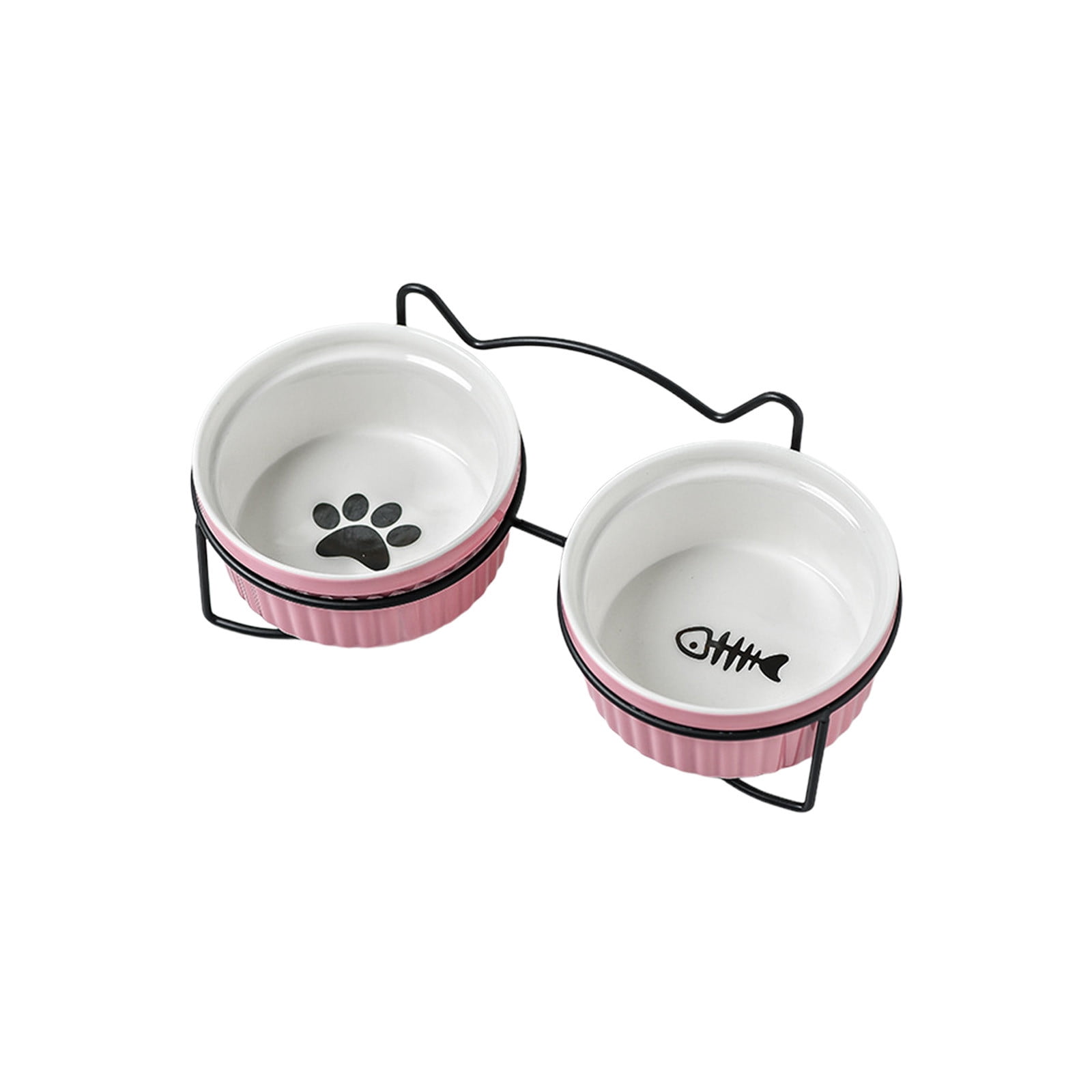 Viflosae Pet Bowls Dog Food Bowls Ceramic Pet Bowls Cats Dog Non Tipping Food and Water Dishes Double Bowl Set for Feeding and Drinking Suitable for Small To Medium Sized Dogs and Cats