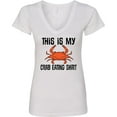 thumbnail image 3 of Inktastic This is My Crab Eating Shirt Women's V-Neck T-Shirt, 3 of 5