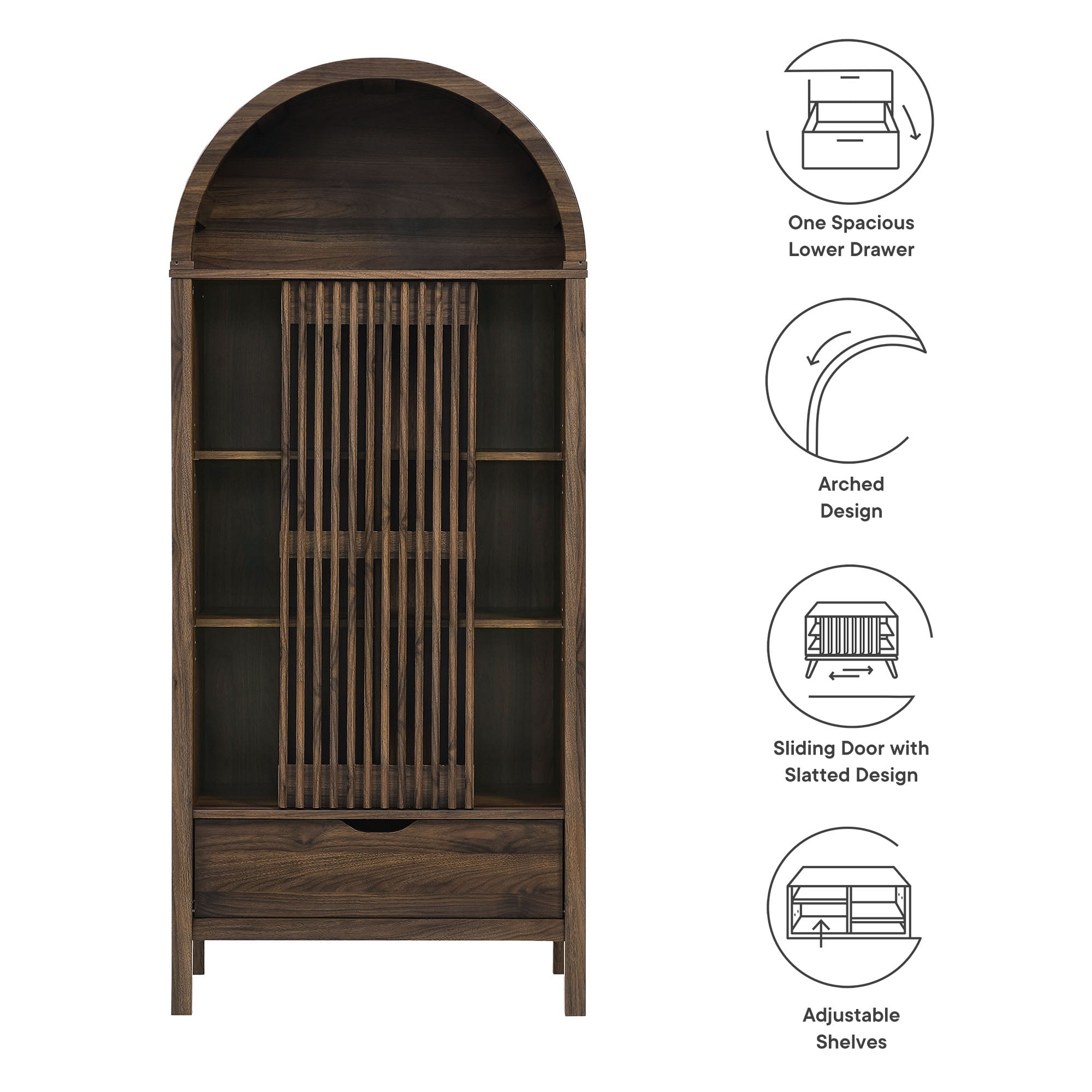 Vaughn Storage Display Cabinet in Walnut