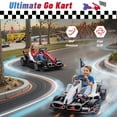 thumbnail image 4 of 24V 9AH Electric Go Kart with Adjustable Seat,Licensed BMW 7.5 MPH Drift Kart for Kids Age 6-12, 2 * 200W Motors, Drift Mode and 2 Speed, Red, 4 of 10