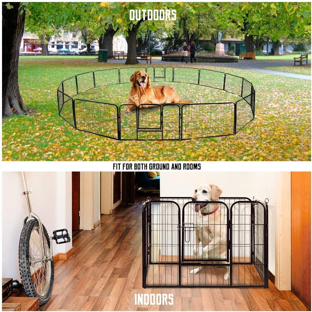 SPECSTAR Heavy Duty Foldable Metal Indoor Outdoor Exercise Pet Fence Barrier Playpen Kennel for Dogs Cats