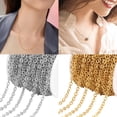 thumbnail image 2 of 5 Meter Stainless Steel O Shape Textured Chain Adjustable Necklace Chain, 2 of 15