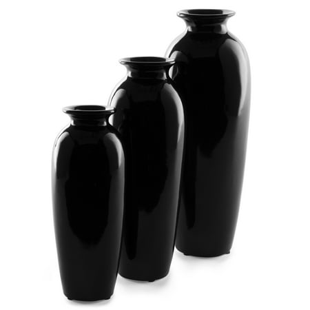 Style Porcelain Vase (Best Choice Products Set of 3 Decorative Modern Ceramic Table Vases Home Accents for Flowers, Dining, Side Tables w/ Assorted Sizes -)