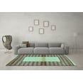 thumbnail image 3 of Ahgly Company Indoor Round Abstract Light Blue Modern Area Rugs, 6' Round, 3 of 4