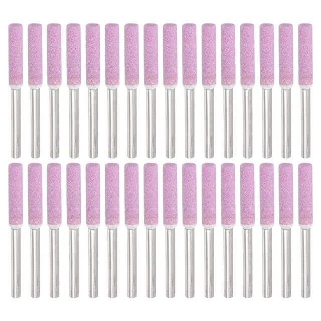 Uxcell 3/16 pulgadas afilador de motosierra de diamante piedra de afilar, rosa 32 piezas