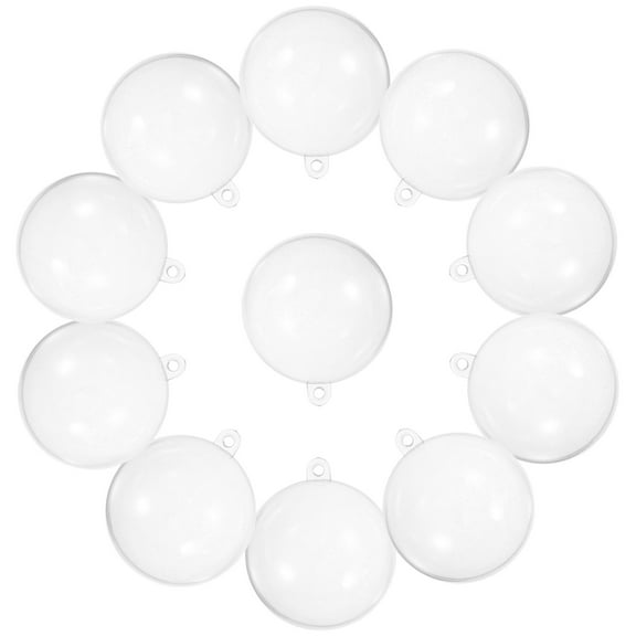 FRCOLOR 30pcs 50mm Clear Plastic Fillable Ball Ornament DIY Plastic Ball Bath Crafting Mold Christmas Wedding