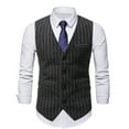 thumbnail image 2 of Penkiiy Men's Business Suit Vest Slim Fit Dress Waistcoat for Wedding Party Dinner Dark Gray Clearance, 2 of 8