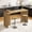 Natural, variant on Finmind 63-Inch Bar Table, Rustic Brown Counter Height Pub Table with Louvered Base