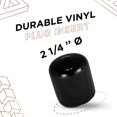 thumbnail image 2 of Fabricado en Estados Unidos Prescott Plastics Inserto de tapón de vinilo redondo de 2,25 pulgadas (paquete de 4) Tapa de extremo de goma negra para tubo de metal, inserto deslizante para postes de tub, 2 of 8