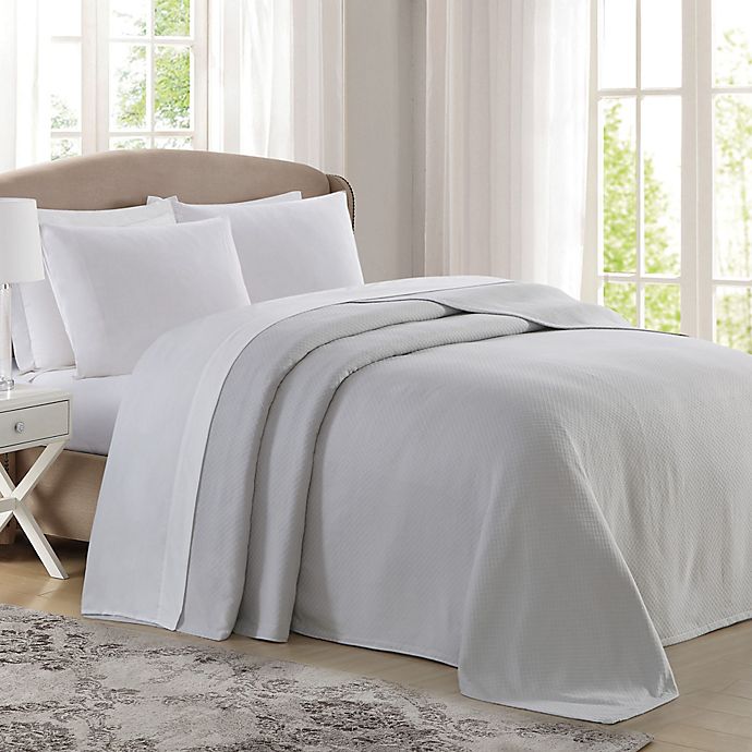 Charisma Deluxe Woven Cotton Queen Blanket in Grey/Violet