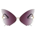 thumbnail image 3 of Butterfly Rimless Sunglasses, Women Luxury Designer Oversized Sunglasses, 400 Gradient Gray, 3 of 8