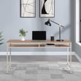 thumbnail image 3 of 60" Writing Desk in Wood Taupe Frame and Brown Oak Top  Finish KD, 3 of 9
