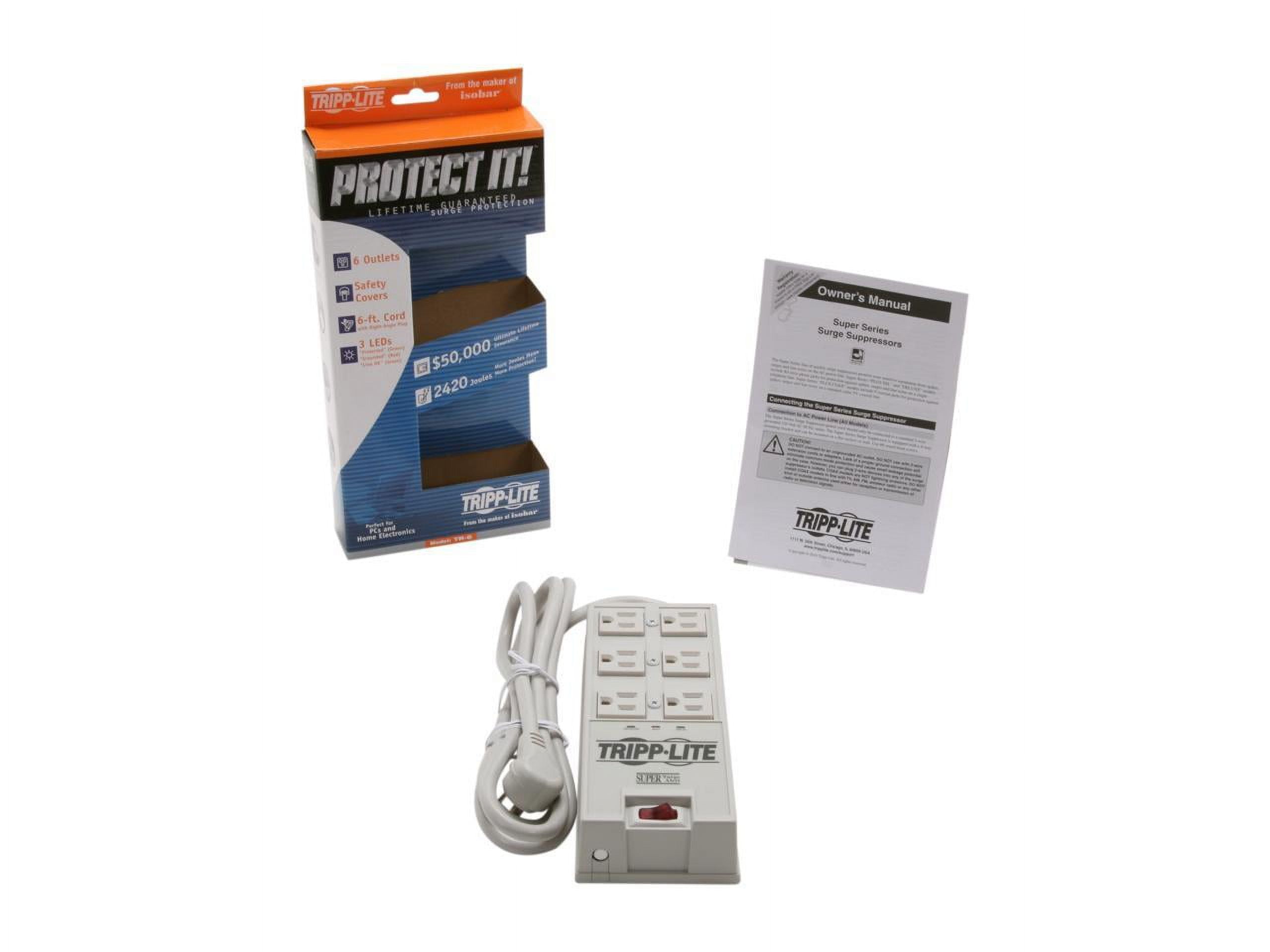 Tripp Lite Protect It! 6-Outlet Super Surge Alert Protector, 2420 Joules