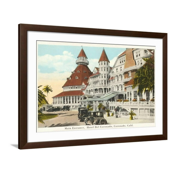 Art.com Hotel del Coronado, San Diego, California Art Print, Brown Frame Wall Art, 44" x 32"