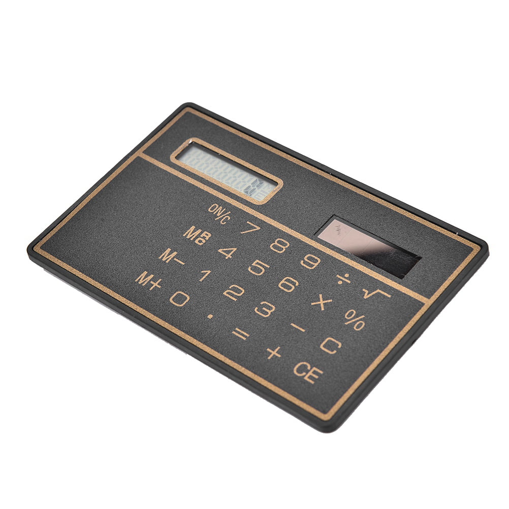 Useful 8 Digits Ultra Thin Mini Slim Credit Card Solar Power Pocket Calculator 