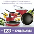 thumbnail image 3 of Farberware 20-Piece Easy Clean Aluminum Nonstick Cookware Pots and Pans Set, Red, 3 of 8