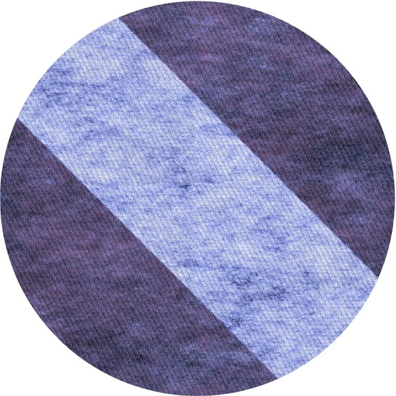Ahgly Company Machine Washable Indoor Round Transitional Day Sky Blue Area Rugs, 4' Round