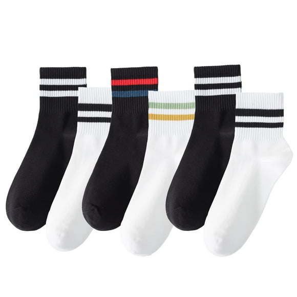 Calcetines Digoon, 6 pares, a rayas, atléticos, para mujer