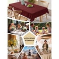 thumbnail image 6 of Vintage Dark Red Tablecloth Square Table Cloth 54x54, Waterproof Tablecloth Outdoor Table Cloth, Farmhouse Retro Solid Color Linen Texture Washable Table Cover for Kitchen Dinning Party, 6 of 8
