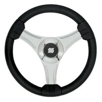 Uflex - Tavolara - 13.8" Black Polyurethane Steering Wheel w/Silver Spokes X62 Hub [65277N]